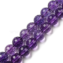 Natural Amethyst Beads Strands, Faceted(128 Facets), Round, Grade A, 8~8.5mm, Hole: 1.2mm, about 48pcs/strand, 14.96~15.04 inch(38~38.2cm)(G-C079-B03-02)