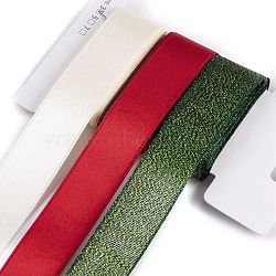 9 Yards 3 Styles Christmas Theme Polyester & Polycotton Ribbons Sets, for Bowknot Making, Gift Wrapping, Mixed Color, 7/8~1 inch(23~26mm), 3 yards/style(SRIB-A015-01A-03)