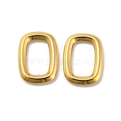 304 Stainless Steel Linking Rings, Rectangle, Real 14K Gold Plated, 14x10x2mm, Inner Diameter: 10x6mm(STAS-L022-027G)