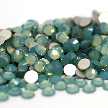Glass Flat Back Rhinestone, Grade A, Back Plated, Faceted, Half Round, Pacific Opalite, 6.3~6.5mm, about 288pcs/bag