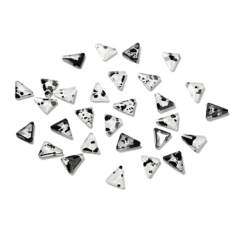 Spot Pattern Resin Cabochons, Nail Art Decoration Accessories, Triangle, Clear, 7x6.5x1.5mm
