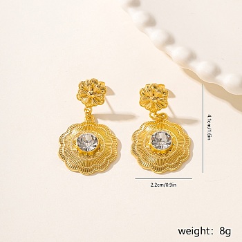 Vintage Exaggerated Metal Flower Heart Earrings for Party Wedding.