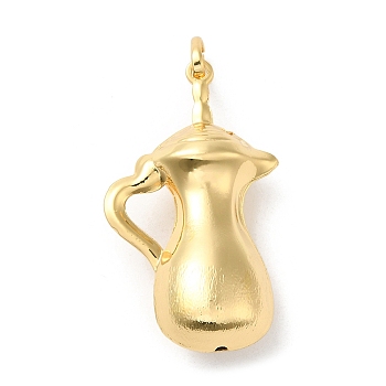 Brass Pendants, Long-Lasting Plated, Lead Free & Cadmium Free, Kettle Charm, Real 18K Gold Plated, 49mm, Hole: 7x5mm