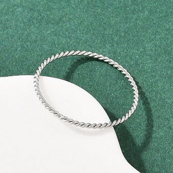 304 Stainless Steel Finger Rings for Women, Twisted Ring, Stainless Steel Color, 1mm,US Size 8 1/4(18.3mm)