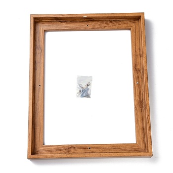 (Defective Closeout Sale:Scratch) Rectangle Iron Picture Frame, with Hanger Hooks & Screws, Peru, 380x305x37.5mm, Hole: 3.2mm