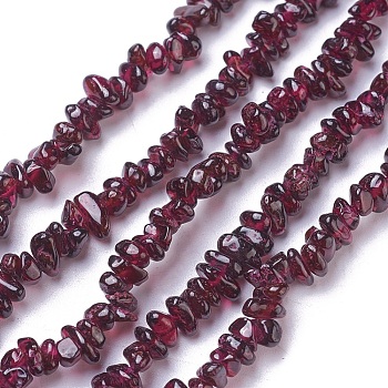 Natural Garnet Chip Beads Strands, Grade A, 4~8x3~9mm, Hole: 0.8mm, about 34.6 inch(88cm)