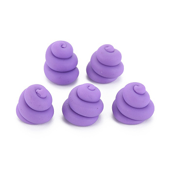 Handmade Polymer Clay Beads, Half Drilled, Vortex Shaped, Medium Purple, 11~13x12.5~13.5mm, Hole: 3mm