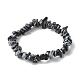 Natural Snowflake Obsidian Chip Bead Stretch Bracelets for Children(BJEW-JB06388-06)-1