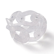 Transparent Acrylic Curb Chain Finger Rings, Clear, Inner Diameter: 19mm(RJEW-JR00312-03)