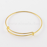Adjustable Iron Expandable Bangle Making, Golden, 2-1/2 inch(65mm)(BJEW-YW0001-03G)