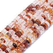 Natural Red Hematoid Quartz/Ferruginous Quartz Beads Strands, Disc, 6x1~3mm, Hole: 0.8mm, about 151pcs/strand, 15.35''(39cm)(G-K245-B07-02)