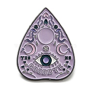 Enamel Pins, Black Alloy Brooches for Backpack Clothes, Planchette, Heart, 30.5x24x1.5mm(JEWB-Z008-04C)