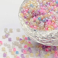 8/0 Glass Seed Beads, Round Hole Rocailles, Mixed Color, about 3mm in diameter, hole: 0.8mm, about 10000pcs/pound(SDB3mm)