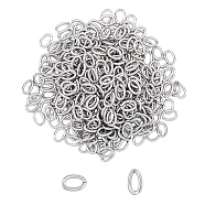 Unicraftale 304 Stainless Steel Jump Rings, Open Jump Rings, Oval, Stainless Steel Color, 6x4x1mm, 18 Gauge, Inner Diameter: 4x2mm(STAS-UN0006-37C)