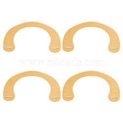 WADORN 4Pcs Wooden Bag Handles, for Bag Handles Replacement Accessories, Gold, 10x18.5x0.85cm, Hole: 21.5x4.5mm, Inner Diameter: 11cm(FIND-WR0004-97)