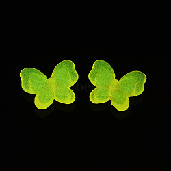 Luminous Acrylic Beads, Glow in the Dark, Butterfly, Gold, 17.5x21x6mm, Hole: 1.8mm, about 415pcs/500g(MACR-N009-012-A03)