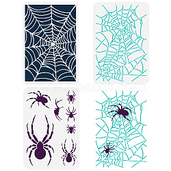 3Pcs 3 Styles PET Hollow Out Drawing Painting Stencils, for DIY Scrapbook, Photo Album, Spider Web Pattern, 297x210mm, 1pc/style(DIY-WH0394-0057)