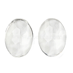 Transparent K5 Glass Cabochons, Faceted, Oval, Clear, 16x11x4.5mm(GLAA-NH0001-01B)