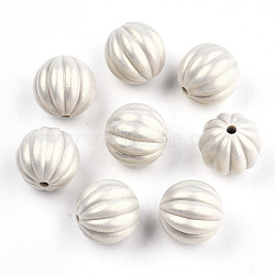 Spray Painted Acrylic Beads, Rubberized Style, Pumpkin, Pale Goldenrod, 17x16.5mm, Hole: 2mm(X-MACR-T037-04A)