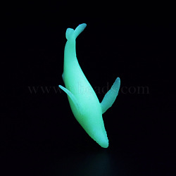 Whale Shaped Plastic Decorations, Luminous/Glow in the Dark, for DIY Silicone Molds, White, 33x17x11mm, Box: 40x34.5x18.5mm(DIY-F066-16)