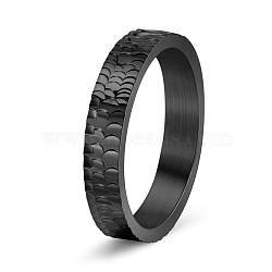 Stainless Steel Chunky Rings, Black, US Size 9(18.9mm)(PW-WGDB03E-09)