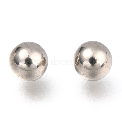 201 Stainless Steel Beads, No Hole/Undrilled, Solid Round, Stainless Steel Color, 7mm(STAS-H139-03G-P)