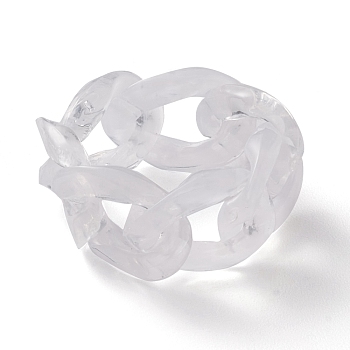 Transparent Acrylic Curb Chain Finger Rings, Clear, Inner Diameter: 19mm