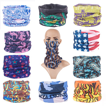 Polyester Magic Headbands, Bandana Scarf, Neck Gaiter, UV Resistence Seamless Headwear, for Outdoor Workout Running, Mixed Color, 24x48cm