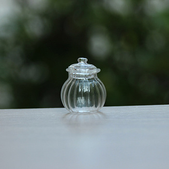 Mini Glass Jar, Micro Landscape Dollhouse Accessories, Pretending Prop Decorations, Clear, 25x25mm