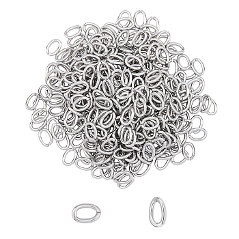 Unicraftale 304 Stainless Steel Jump Rings, Open Jump Rings, Oval, Stainless Steel Color, 6x4x1mm, 18 Gauge, Inner Diameter: 4x2mm