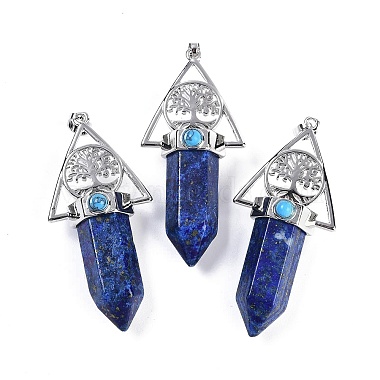 Platinum Bullet Lapis Lazuli Big Pendants