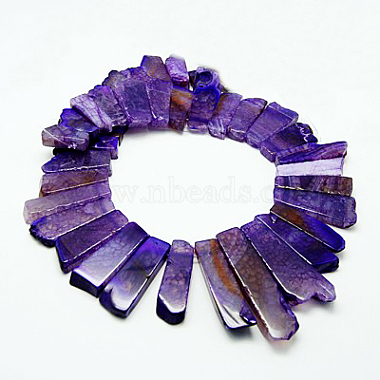 25mm Purple Rectangle Crackle Agate Beads