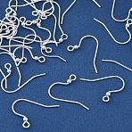 Brass Earring Hooks, Lead Free & Cadmium Free & Nickel Free, French Hooks with Ball, Silver, 17.5mm, Hole: 1.8mm, Pin: 1mm(KK-H258-06F-S)