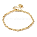 Rack Plating Brass Boston Link Chain Bracelets for Women, Long-Lasting Plated, Lead Free & Cadmium Free, Real 18K Gold Plated, 7-1/4 inch(18.4cm)(BJEW-H607-02G)
