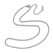 304 Stainless Steel Box Chain Necklace for Men Women, Stainless Steel Color, 15.98 inch(40.6cm)(NJEW-YW0001-16)