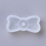 Pendant Silicone Molds, Resin Casting Molds, For UV Resin, Epoxy Resin Jewelry Making, Bowknot, White, 15x29x8mm, Hole: 2.5mm(DIY-G010-15)