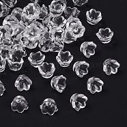 Transparent Clear Acrylic Beads, Tulip Flower, Bead Caps For Jewelry Making, Lily of the Valley, about 10mm wide, 6mm thick, hole: 1.5mm, about1900pcs/500g(PL548-1)
