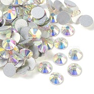 Glass Flat Back Rhinestone, Grade A, Back Plated, Faceted, Half Round, Crystal AB, 6.3~6.5mm, about 288pcs/bag(RGLA-C002-SS30-101)