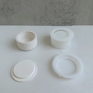DIY Candle Holder & Lid Silicone Molds, Resin Plaster Cement Casting Molds, Round, 7~7.05x1.2~3.6cm, Inner Diameter: 4.7~5.95cm, 2pcs/set(DIY-F144-07B)