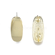 Alloy Stud Earring Findings, with Vertical Loops and 304 Stainless Steel Pins, Oval, Cadmium Free & Nickel Free & Lead Free, Light Gold, 23x9.5mm, Hole: 7mm, Pin: 0.7mm(PALLOY-N150-85LG)