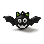 Hallowmas Theme PVC Plastic Pendants, Mixed Shapes, Bat, 31x66x24mm, Hole: 3mm(KY-U003-02F)