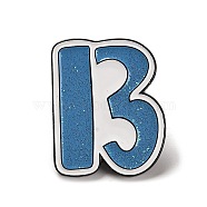 Word Enamel Pins, Alloy Brooch for Backpack Clothes, Steel Blue, 29.5x24x1.5mm(JEWB-P034-C01)