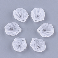 Transparent Acrylic Pendants, Frosted, Leaf, Clear, 19.5x17x4.5mm, Hole: 1.5mm(FACR-T001-07)