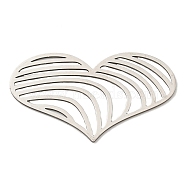 201 Stainless Steel Cabochons, Heart, Stainless Steel Color, 27x48x1mm(STAS-M318-18P)
