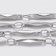 304 Stainless Steel link Chains, with Spool, Soldered, Stainless Steel Color, 11x2x1.5mm, about 32.8 Feet(10m)/roll(CHS-K007-08P)