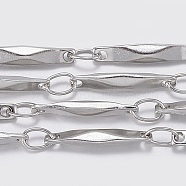 Tarnish Resistant 304 Stainless Steel link Chains, with Spool, Soldered, Stainless Steel Color, 11x2x1.5mm, about 32.8 Feet(10m)/roll(CHS-K007-08P)