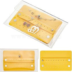 Fingerinspire TPU(Thermoplastic Polyurethane) Jewelry Storage Bag, with EVA(Ethylene-vinyl Acetate) Storage Interlayer, Frosted, Rectangle, Gold, 10x16.5x1.4cm(AJEW-FG0001-53)