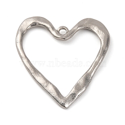 Rack Plating Alloy Big Pendants, Heart, Platinum, 57.5x53x3mm, Hole: 4mm(FIND-U011-03P)