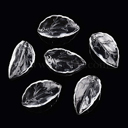 Transparent Glass Petal Beads, Autumn Leaf, Clear, 22.5x12.5x5mm, Hole: 1.2~1.4mm, about 980~1000pcs/set(GLAA-N001-20)