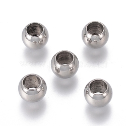 201 Stainless Steel Beads, 8x6mm, Hole: 4mm(X-STAS-Q149)